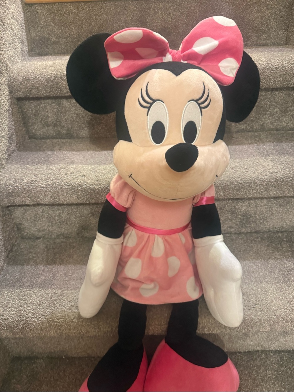 Disney Minnie Mouse Plush in Pink and White Polka Dot Dress